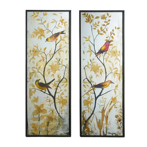 Antique Mirrored Bird Artworks JJ Crown Design
