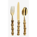 Bamboo Handled Cutlery Dinner Sets Gold JJ Crown Design