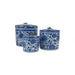 Blue & White Pots with Brass Top Rings JJ Crown Design