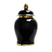 Ginger Jar & Canister with Gold Lid in Black and Gold Trim Jonglea