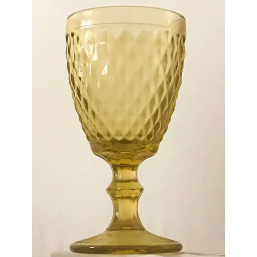 Glass Wine Goblet in Amber JJ Crown Design