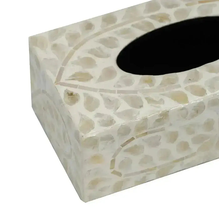 Tissue Box Capiz JJ Crown Design